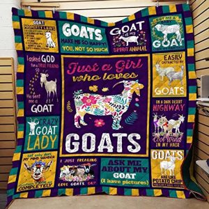 Goat Blankets A Girl Who Loves Goats Flowers Blanket Kids Heated Blanket Cozy Blanket Soft Blankets for Women Blankets Suitable for Bed Sofa Camping Bed