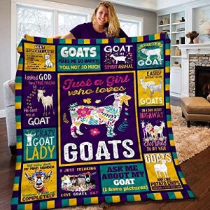 Goat Blankets A Girl Who Loves Goats Flowers Blanket Kids Heated Blanket Cozy Blanket Soft Blankets for Women Blankets Suitable for Bed Sofa Camping Bed