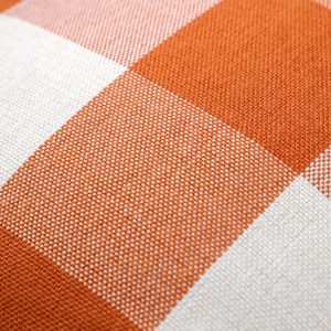 Set of 2 Farmhouse Buffalo Check Plaid Throw Pillow Covers Cushion Case Polyester Linen for Fall Home Decor Orange and White, 12 x 20 Inches