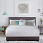 Queen Size Upholstered Bed Frame With Wood Slat Platform Headboard Nailhead Trim