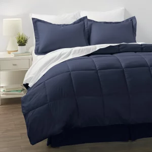 NAVY 8-Piece Bed in a Bag Microfiber Bedding Set, FULL