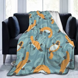 Wowhoo All Seasons Soft and Warm Lightweight Blankets Duck Billed Platypus Flannel Fleece Throw Blanket for Bed Couch Living Room Office Sofa 50 inches X40 inches