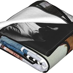 Orabo Ultra-Soft Blanket Singer Blanket Flannel Blanket Portable Throw Blanket for Living Room Couch Sofa Car 50”X40” 80”X60”, Black6