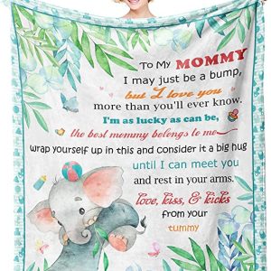 New Mom Gifts, Mom to be Blanket 60”x50”, First Time Mom Gifts Ideas, Best Gift for New Mom Mommy After Birth, New Pregnancy Gifts for Mom Throw Blanket, Gender Reveal Gifts
