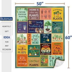 Gardening Gifts for Women,Plant Gifts,Gifts for Plant Lovers,Gifts for Gardeners Women,Plant Gifts for Plant Lovers,Plant Lover Gifts for Women,Plant Lady Gifts Ideas,Plant Mom Gifts Blanket 60″x50″
