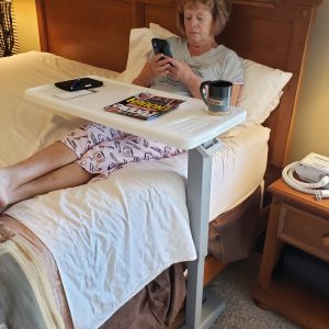 Rolling Over Bed Adjustable Table With Wheels Medical Desk Home Hospital Eating