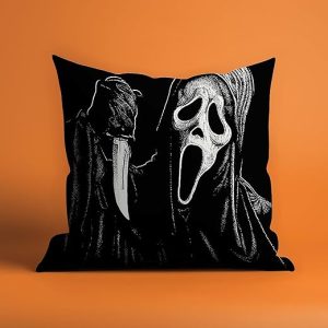 Strong Blue Ghostface No You Hang Up First Valentines Throw Pillow Cover, Halloween Pillows, Decoration for Sofa Bedroom Livingroom Car Birthday Party Supplies (Color 8)